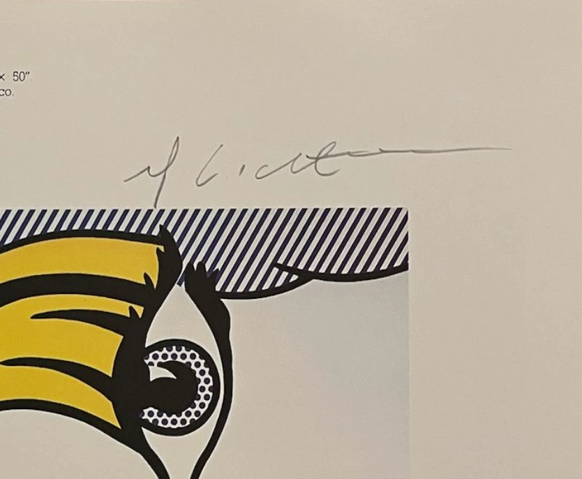 Roy Lichtenstein, litografía original firmada a mano con certificado de autenticidad y valoración de $3,500 Foto 3 de 4