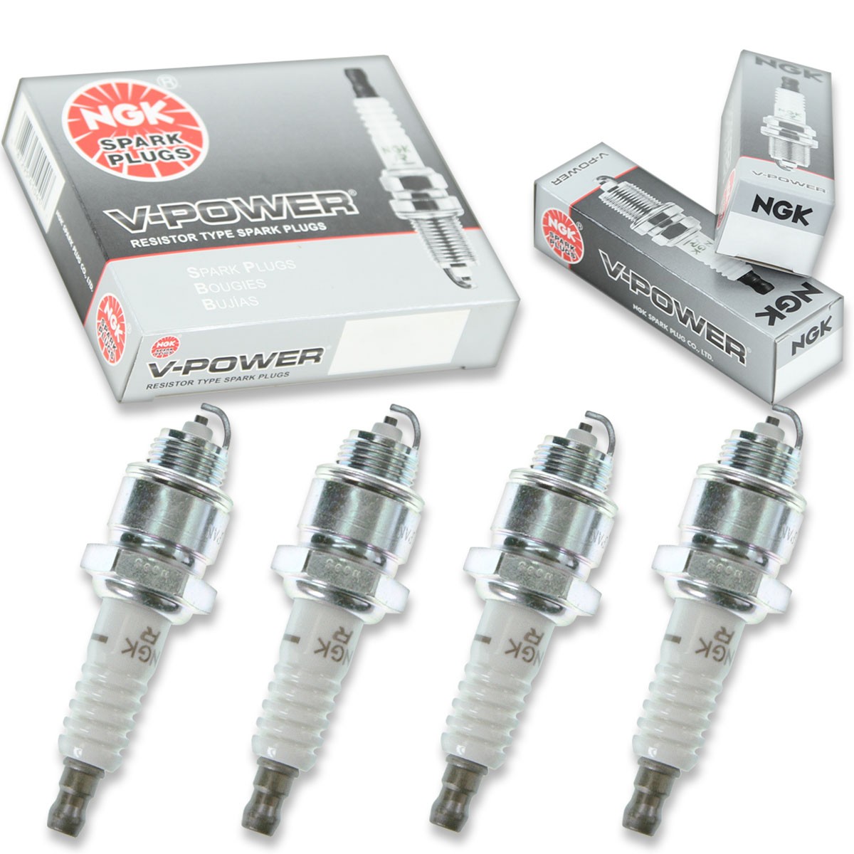 4pcs Sears 58830 NGK V-Power Spark Plugs 7 HP Kit Set Engine wo