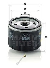 1 x MANN Oil Filter W 77 for MASERATI QUATTROPORTE IV SEDAN 03/94-09/98