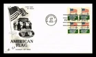 US COVER FLAG OVER WHITE HOUSE 6C FIRST DAY ISSUE BLOCK ARTCRAFT