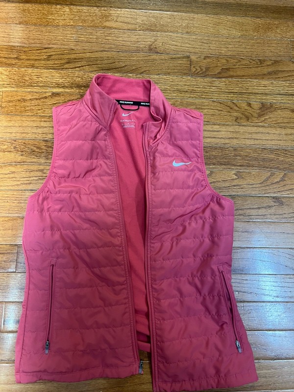 Nike Women's Medium Pink Running Jacket Full Zip Therma Fit Vest