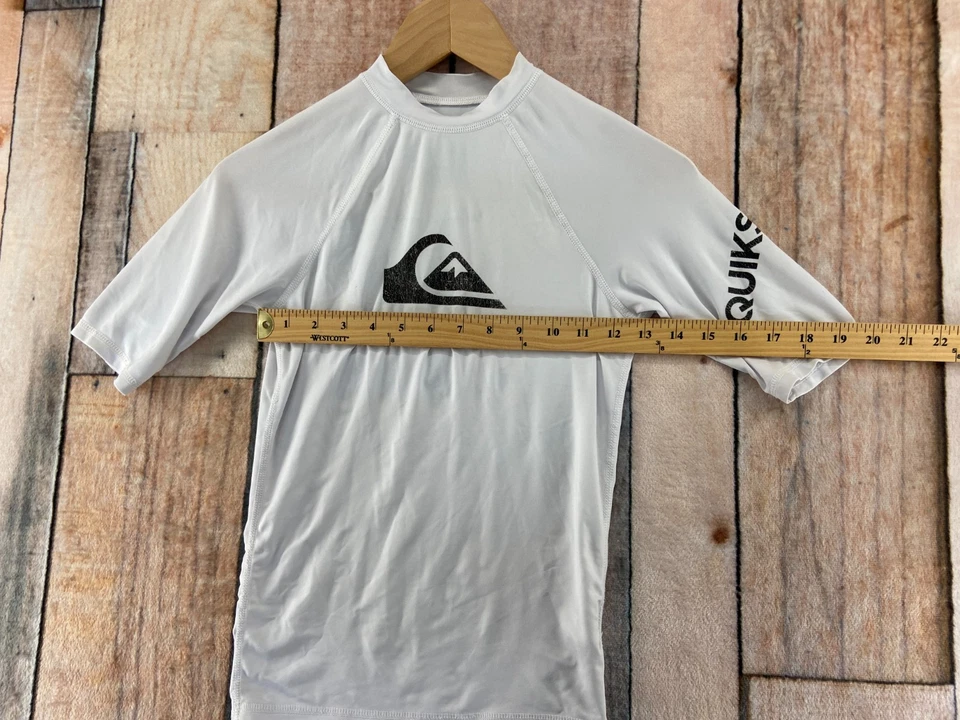 QUIKSILVER Surf Natación Playa Erupción UPF Protector Top Ligero Juvenil Talla 8 XS Blanco Foto 3 de 4