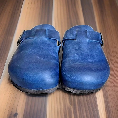 TUFFELN HELGOLAND UNISEX LEATHER CLOGS BLUE SIZE 39/US MEN'S 6/US WOMEN'S 8 NEW! - Picture 2 of 7