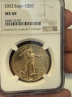 2022 Certified American .999 Gold Eagle 1 oz $50 -  MS69