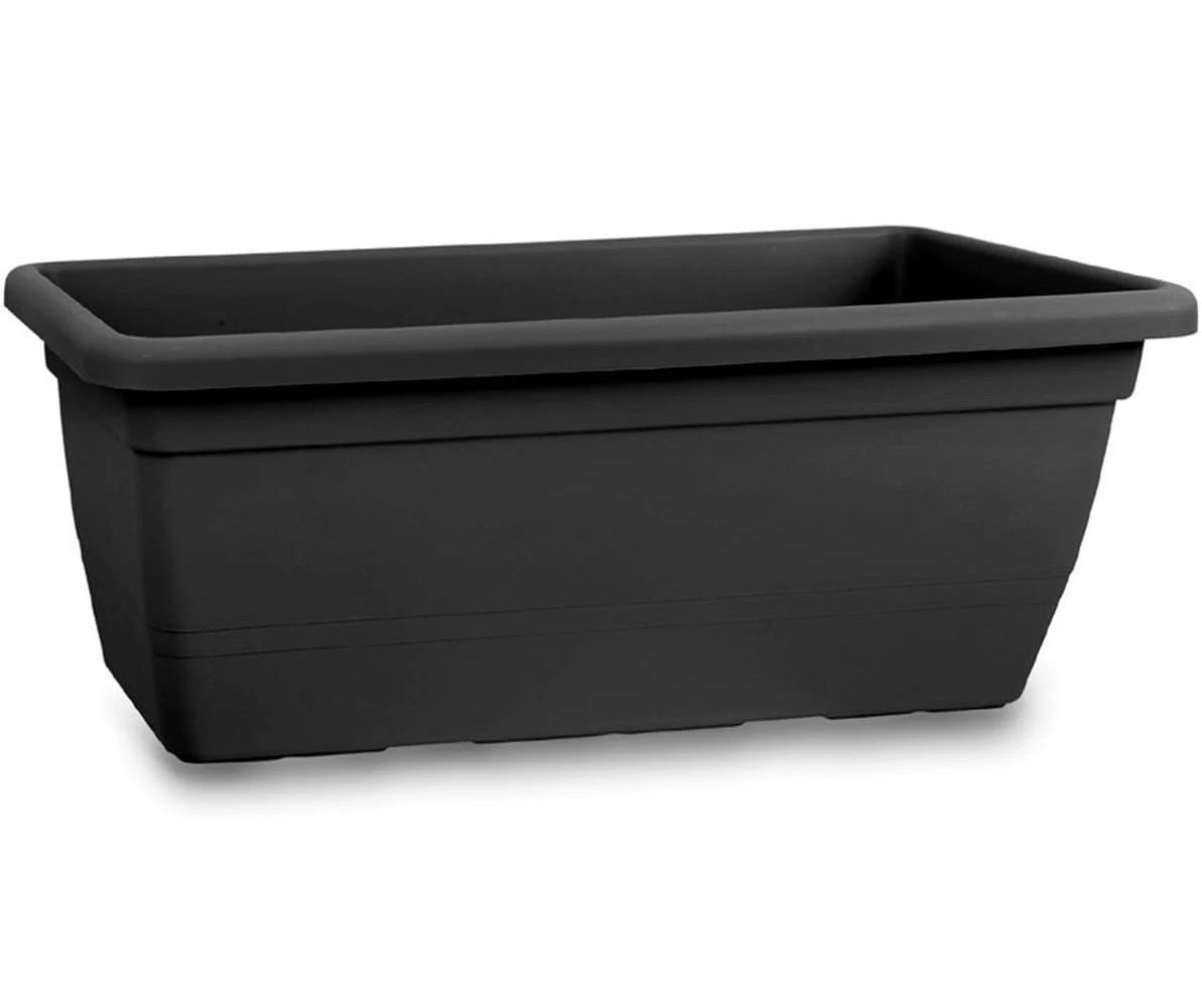 Fioriera Rettangolare Gialla 45,6 Cm Con Vassoio – Vaso In Plastica Per Davanzali E Giardino - 4
