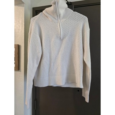 Universal Thread Cream Turtleneck Sweater Open Knit Women's Small
