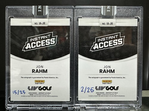 2025 Panini Instant Access Golf Jon Rahm His First Ever Auto Card Autograph /25 - Picture 5 of 7