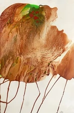 Abstract Mixed Media Ink Watercolor Painting on 12 X 18” Paper Contemporary