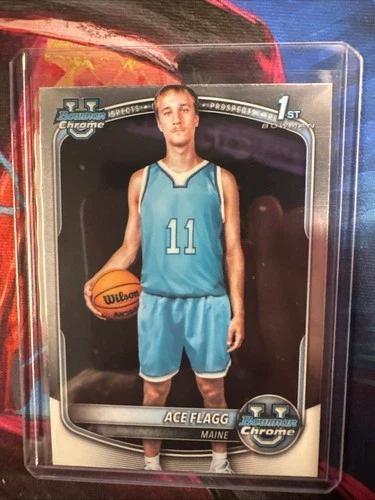 2025-26 Bowman Basketball Prospects CHROME BCP-91 Ace Flagg, Maine