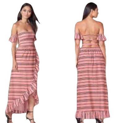 asymmetric slip dress Adelina Asymmetric Tie-Back Gown in Rose Red main image 0