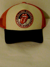 Rolling Stones Trucker Hat Cap Mesh Back Adj Snap Back OSFM Embroidered Patch