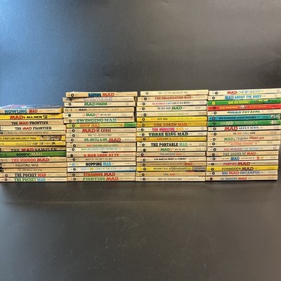 70 Vtg Mad Magazine Paperback Book Lot Mixed 60-80s Humor Warner Signet Berg