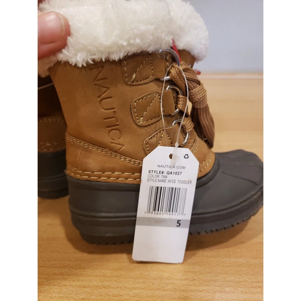 BOTAS DE INVIERNO NAUTICA NIÑOS TOSTADAS AYCE CON RIBETE DE PIEL SINTÉTICA NIÑO PEQUEÑO TALLA 5 Foto 4 de 4