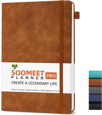 Lined Journal Notebook, 200 Pages, Leather Hardcover Notebooks, A5 College Ruled
