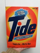 VTG  1970s Tide Extra Action Laundry Detergent Giant 49oz 3lb Full Box Unopened