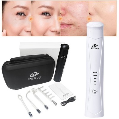 High Frequency Facial Machine-4 Orange Glass Tubes-at Home Skin Face Wand Device