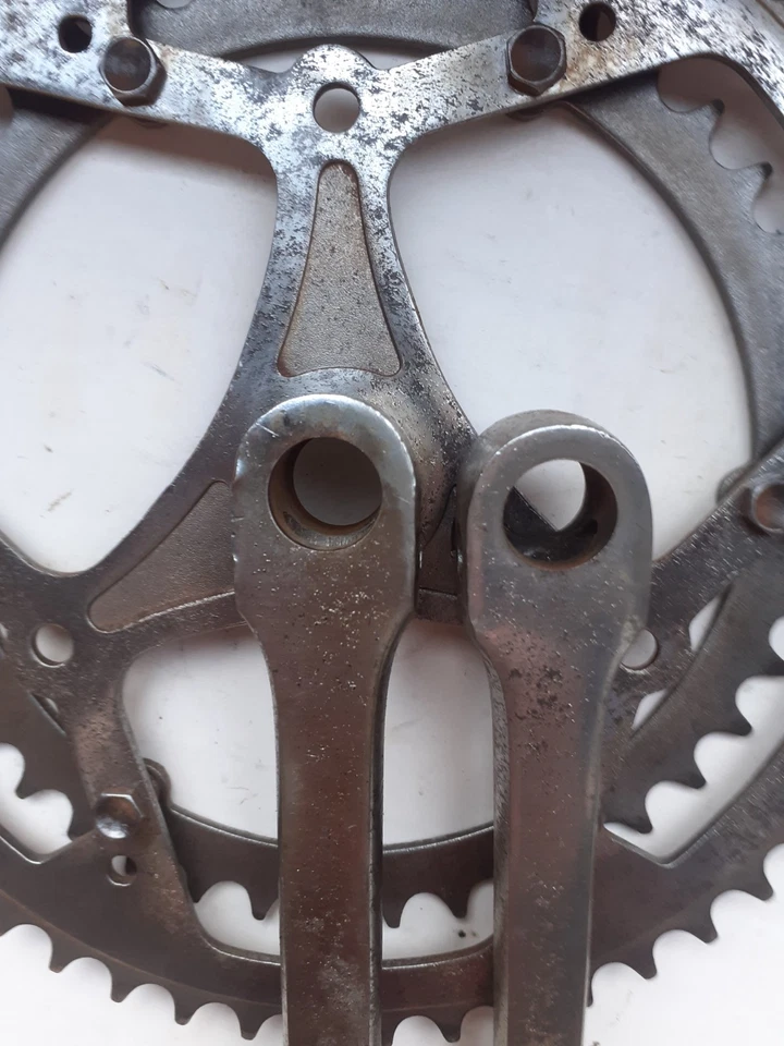 Guarnitura bici uomo sport d'epoca, in acciaio,  doppia corona. Bianchi Legnano - Immagine 3 di 3