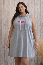 DKNY Sport dress Womens Size OX Gray logo hoodie pullover Streetwear sporty