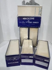 6 Vintage Airequipt Slide Tray Changer Magazine Cartridges w/ Boxes 2x2 Slides