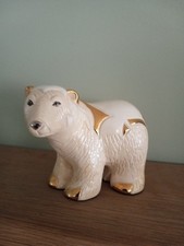 De Rosa Rinconada - Polar Bear Figure.755. Gold Accents.9 Cms Tall. Uruguay