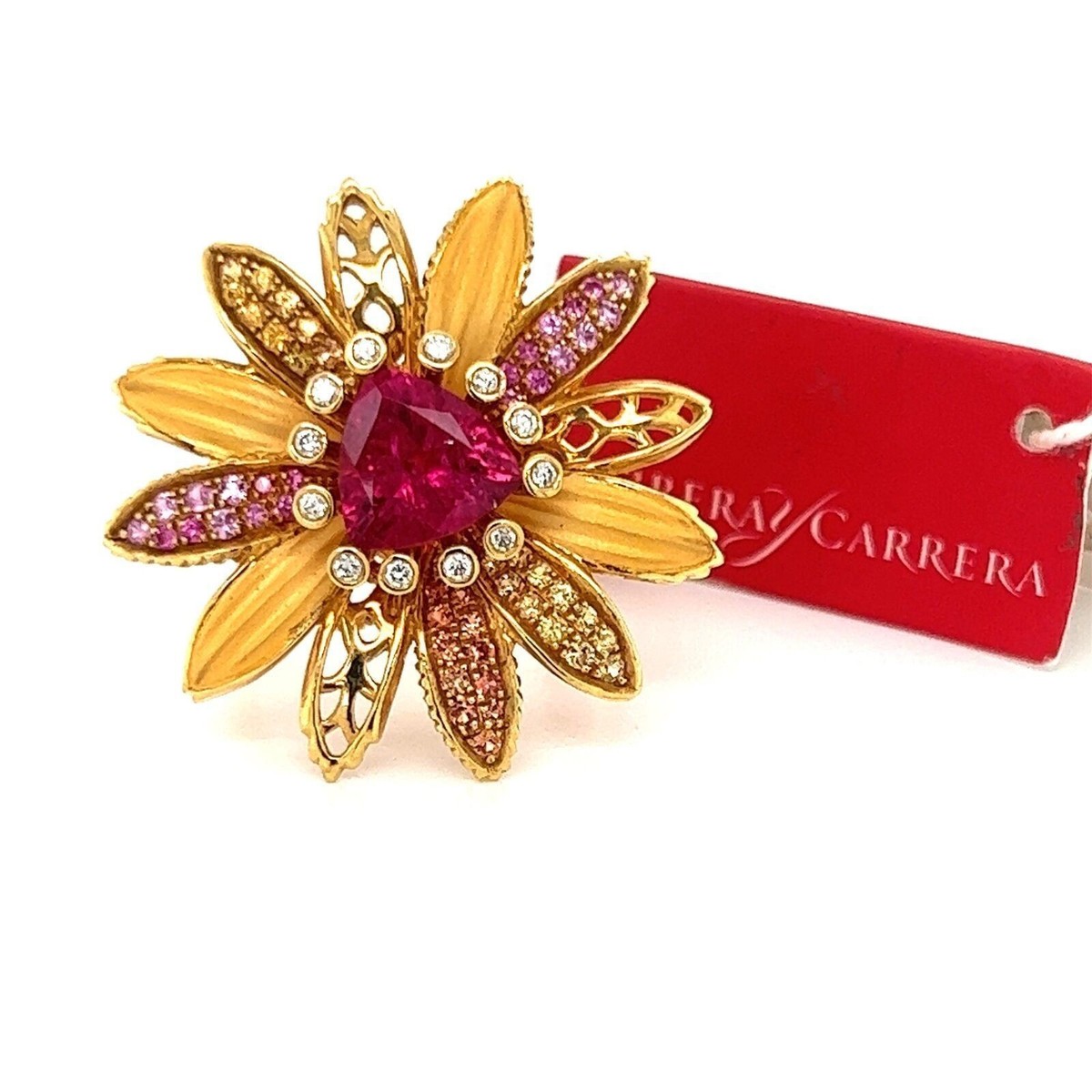 Carrera y Carrera Primavera Diamond & Gems 18k Yellow Gold Ring Size 6 View 2