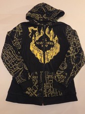 Harry Potter Marauders Map Sweatshirt Black Reversible Hoodie Womens Full Zip