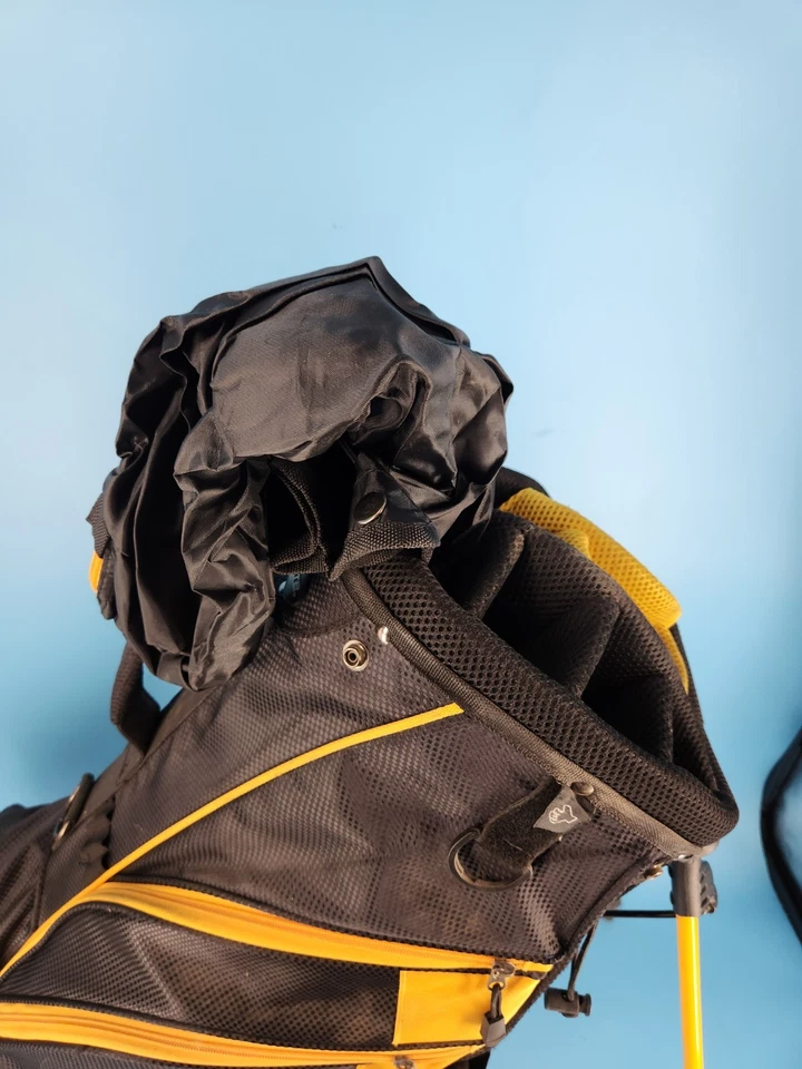 Golfmate 8-Way Divider Golf Bag Yellow & Black W/Raincover - Image 3 of 4