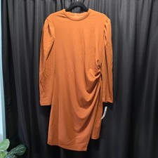 Dover and Sloane Womens Cedar Orange Puff Sleeve Tulip Hem Sheath Dress Size 16