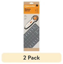 (2 pack) Fabric Cutting 2pc Set for Sewing, 45mm Rotary Cutter & 5"x17" Mat