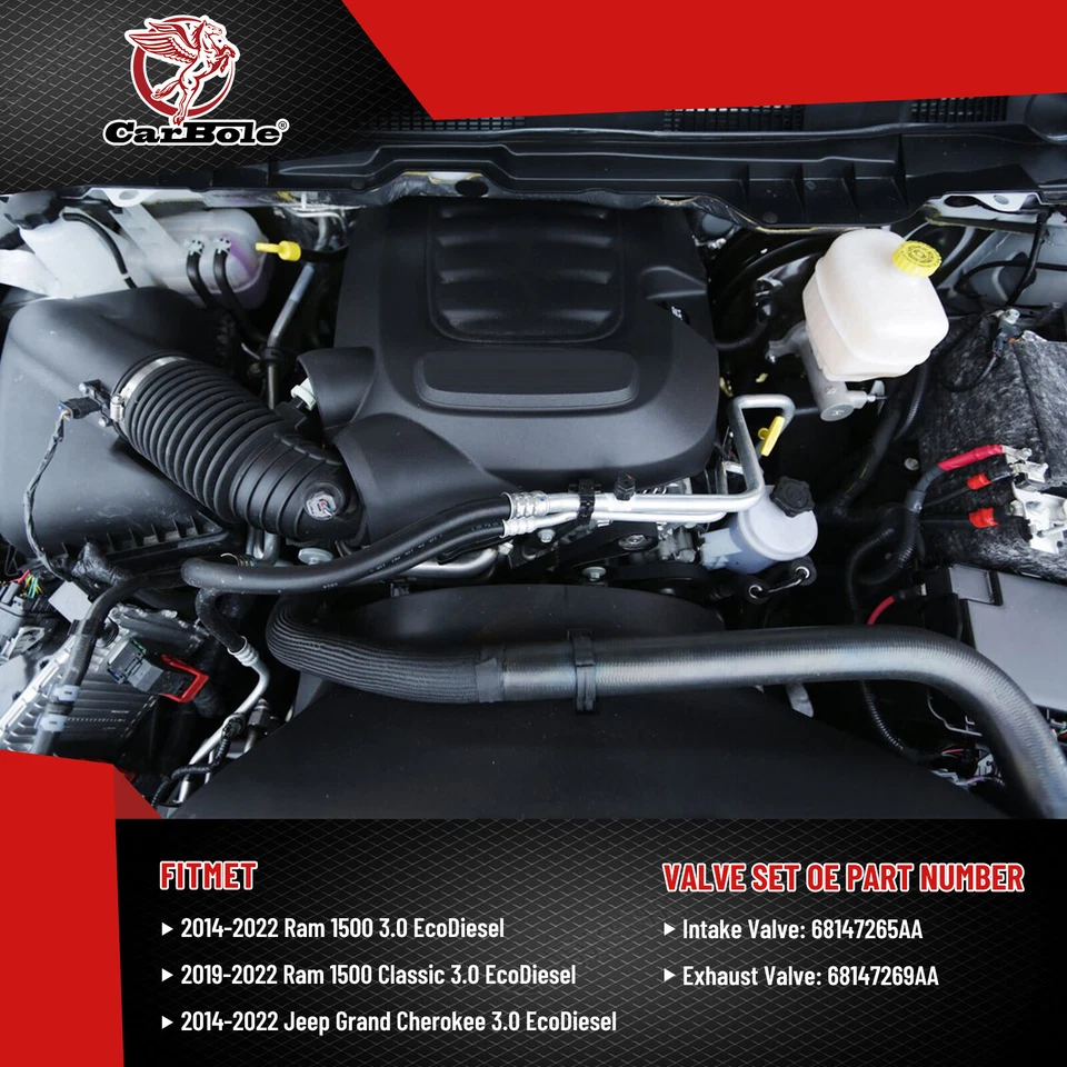 Repuesto de válvulas de admisión y escape para Jeep Gladiator 2021-2023 3,0 L EcoDiesel Foto 4 de 4