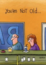 Man And Woman At Bar Funny Birthday Card - Greeting Card by Oatmeal Studios