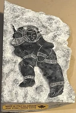Carved on Soap Stone Sculpture Intuit Eskimo Signed Art Canada VINTAGE