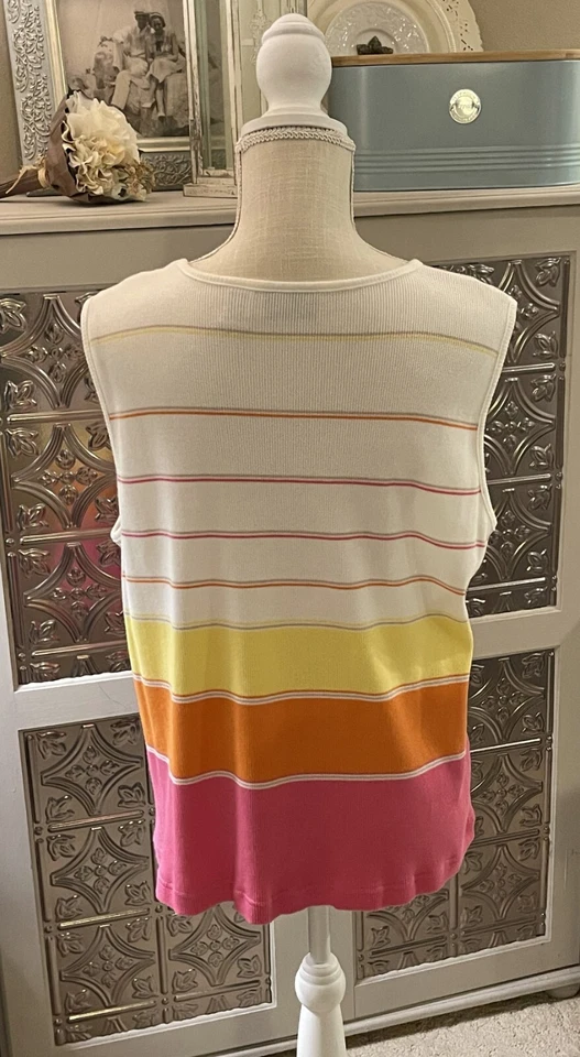 ¡DIVERTIDO!  Camiseta sin mangas Breckenridge de algodón veraniego para mujer talla XL Foto 3 de 4