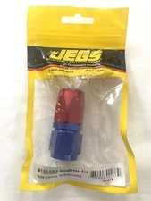 Jegs 100002 Blue and Red -8AN Straight Max Flow Hose End