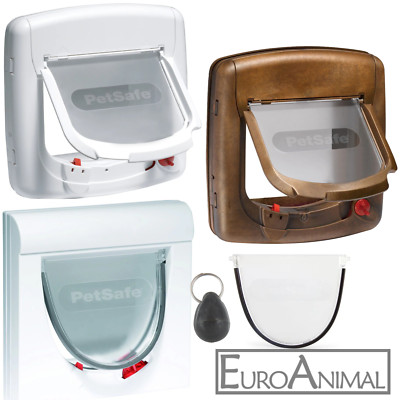 magnetische Katzentür 4-Wege Verschluss Katzenklappe Türklappe Staywell PetSafe 