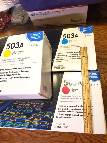 GENUINE HP 503A Q7581A Q7582A Q7583A Cartridges 3800 CP3505 NEW SEALED! L@@K!!! - Picture 2 of 9