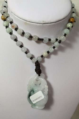 Certified Grade A Myanmar Jadeite jade vase shape pendant S42x26mm - Picture 5 of 9