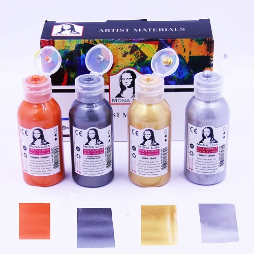 Metallic-Acrylfarben-Set. 4 Farben je 100 ml. Metallische Malfarben 4 x 100ml - Bild 2 von 9