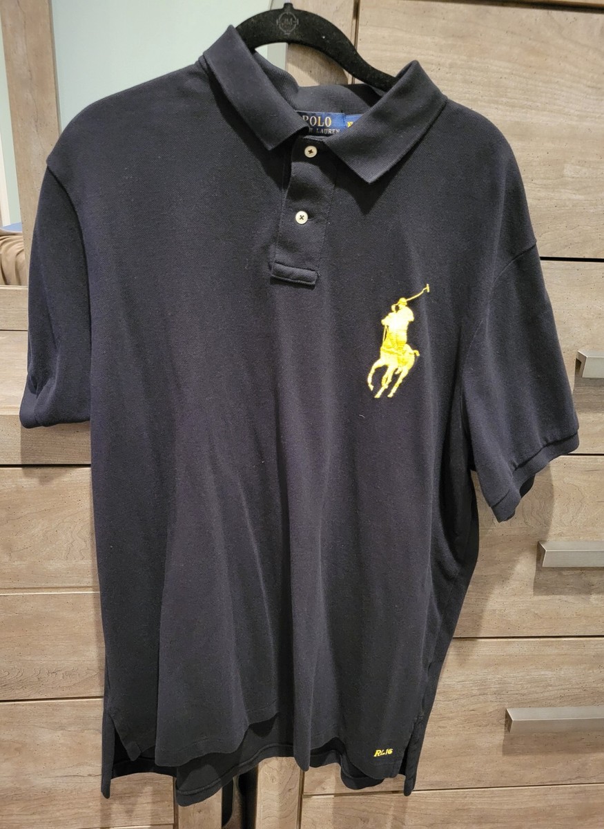 Black Yellow Ralph Lauren Custom Fit Big Pony Polo - Men's XL | eBay