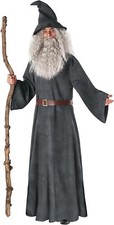 Zauberer Kostüm + Perücke Herren Gandalf Sourcerer Hexer Karneval Faschingkostüm