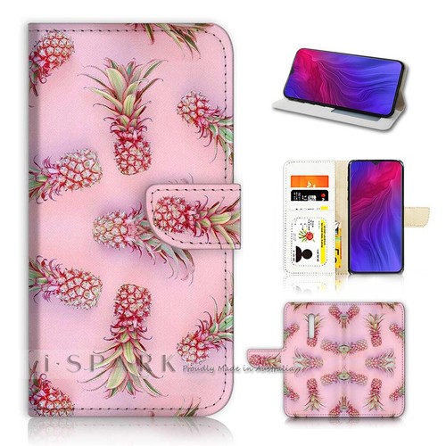 ( For Oppo Reno Z ) Flip Wallet Case Cover AJ31198 Tropic Pineapple