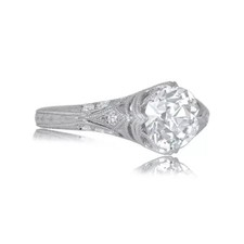 Antique Art Deco 2.0Ct Round Cut CZ Dainty Wedding Engagement Ring 935 Silver