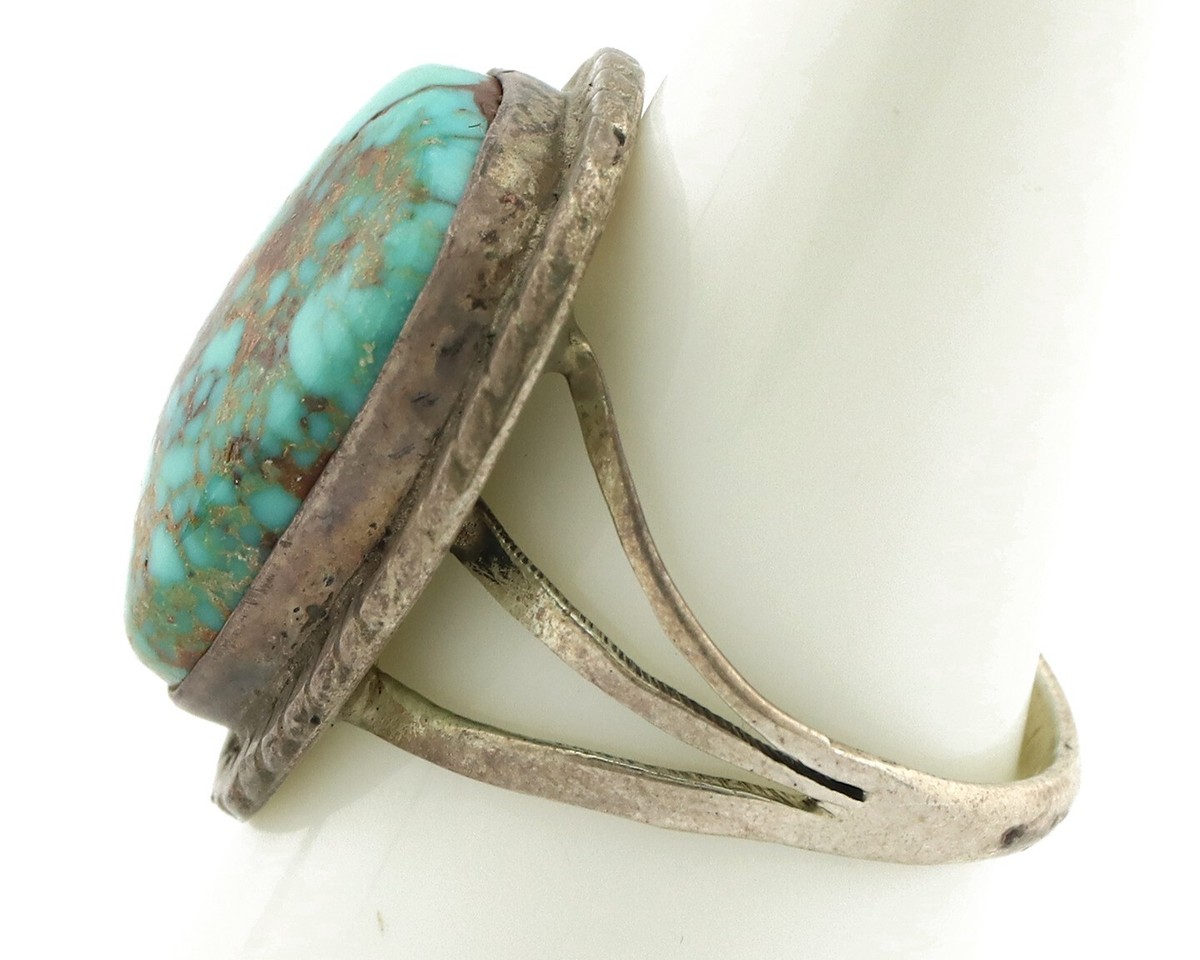 Navajo Ring 925 Silver Natural Blue Turquoise Native Signed