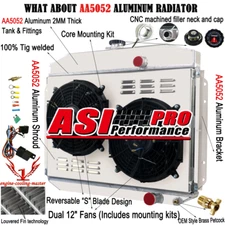 3 Row Radiator+Shroud Fan Relay For 1961-1964 62 63 Ford F100 F250 F350 Truck L6