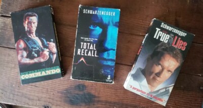 Arnold Schwarzenegger Vhs Lot Commando Total Recall True Lies Awesome Action
