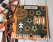 HALLOWEEN Scrapbook Album 7x7 Journal Paper Piecing
