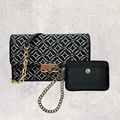 Michael Kors MK Tasche Crossbody Geldbörse Portmonee Jet Set Cece Schwarz NEU