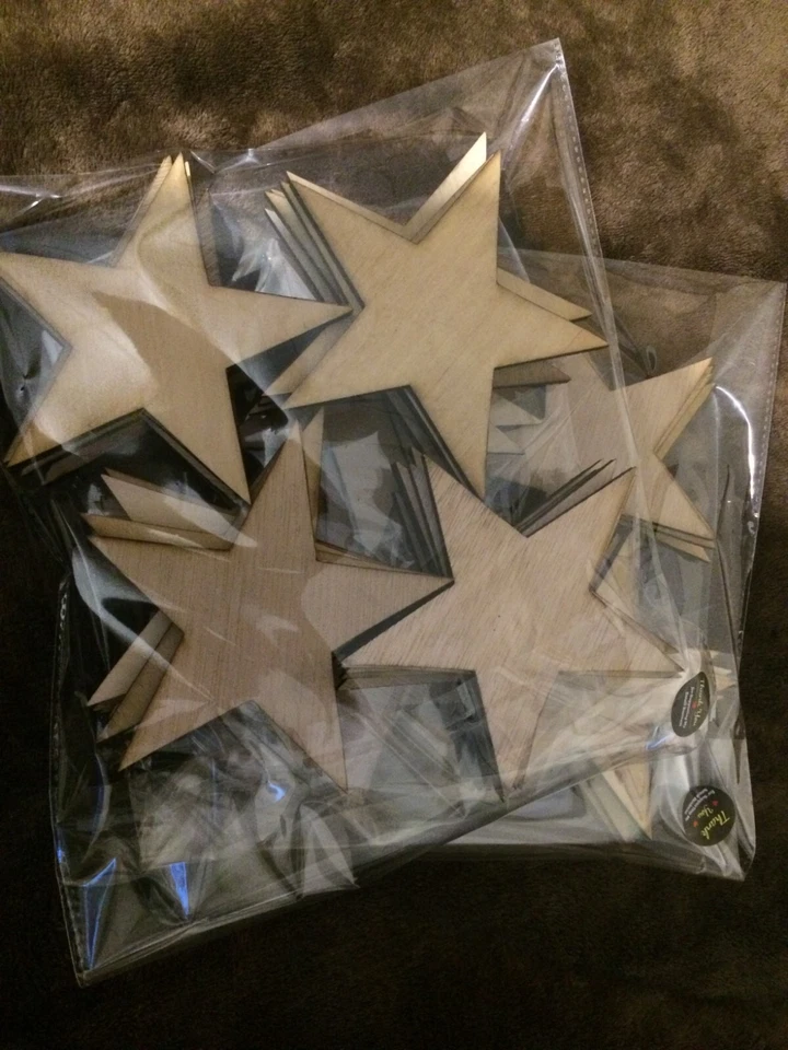 Estrellas de madera sin terminar estrellas de madera arte para manualidades artesanía fiesta bandera americana Foto 2 de 4