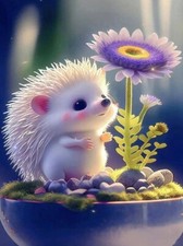 Diamond Painting Igel Tiere Diamant Malerei DIY basteln Stickpackung 30 x 40 cm