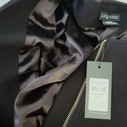 City Chic Full Zip Coat 18 NWT Black - Picture 8 of 9
